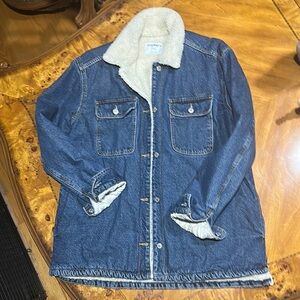 Blue Denim Jacket with Shearling Lining